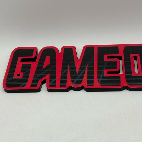 GAMEOVER Lenticular Wood Wall Shelf Sitter Wood Holographic Overlay - Picture 2 of 7